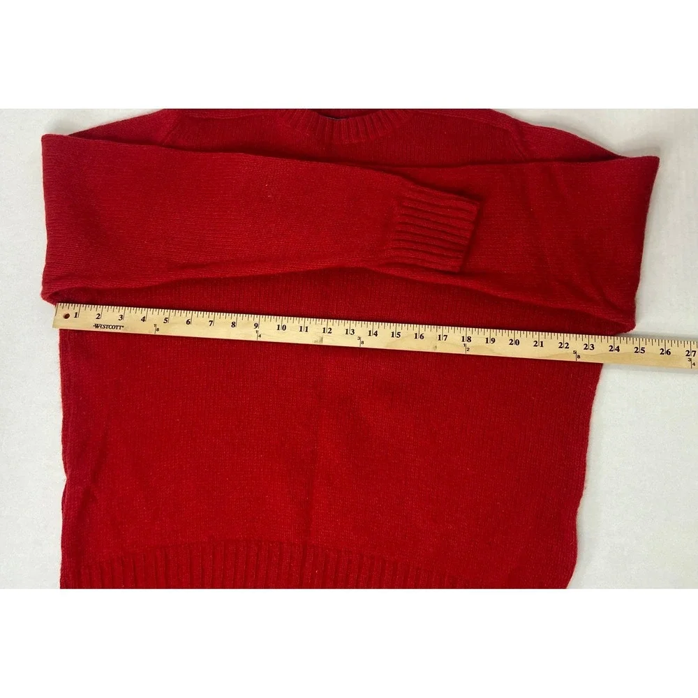 Steeplechase Red Wool Blend Crewneck Sweater Mens XL Solid‎ Long Sleeve Knit